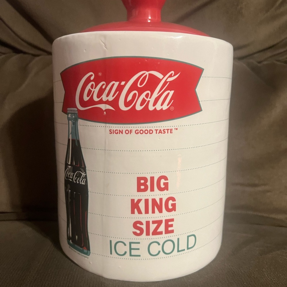 Coca-Cola Big King Size Ice Cold Ceramic Cookie Jar